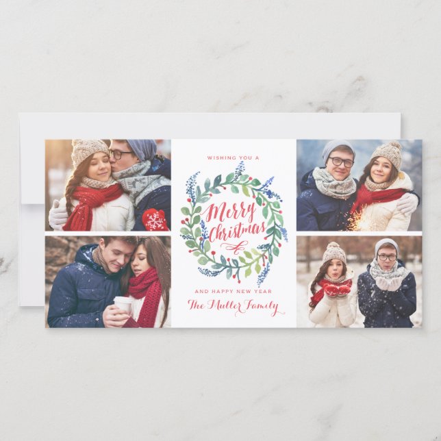 Vattenfärgsutandningssamling 4 FotoHelgdag Julkort (Framsida)