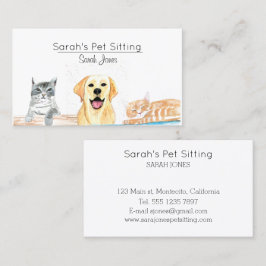 Vattenfärgsutbildning för Hund av sällskapsdjur i Visitkort