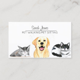 Vattenfärgsutbildning för Hund av sällskapsdjur i Visitkort