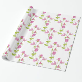 Vattenfärgsutkast - Blommigten Pea Flower Mönster Presentpapper