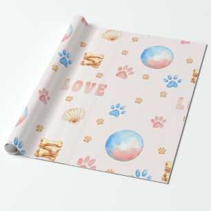 Vattenfärgsutkast "KÄRLEK" med Hund Presentpapper