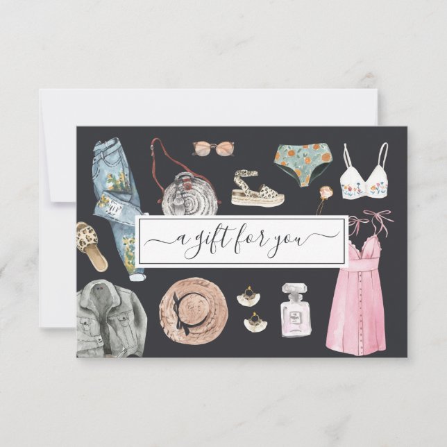Vattenfärgsutkast Mode | Intyg om gåva (Framsida)
