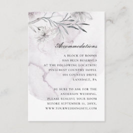Vattenfärgsutrymmen lila blommigt bröllop tilläggskort