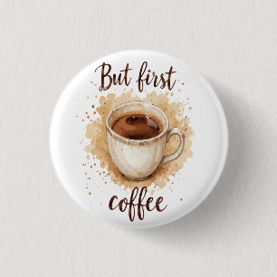 Vattenfärgsutskrift av kaffet Kopp Art - men först Knapp