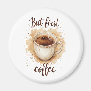 Vattenfärgsutskrift av kaffet Kopp Art - men först Magnet