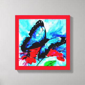 Vattenfärgsutskrift för fjäril-kyssar canvastryck