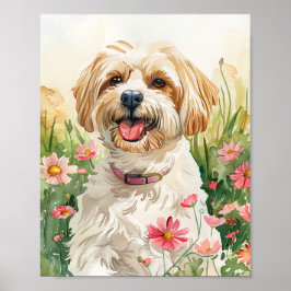 Vattenfärgsutskrift Havanese Porträtt Wall Art Art Poster