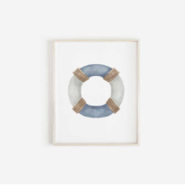 vattenfärgsutskrift Life Preserver vintage Poster