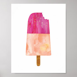 Vattenfärgsutskrift poster i Glass-popsicle
