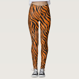 Vattenfärgsutskrift Tiger Leggings