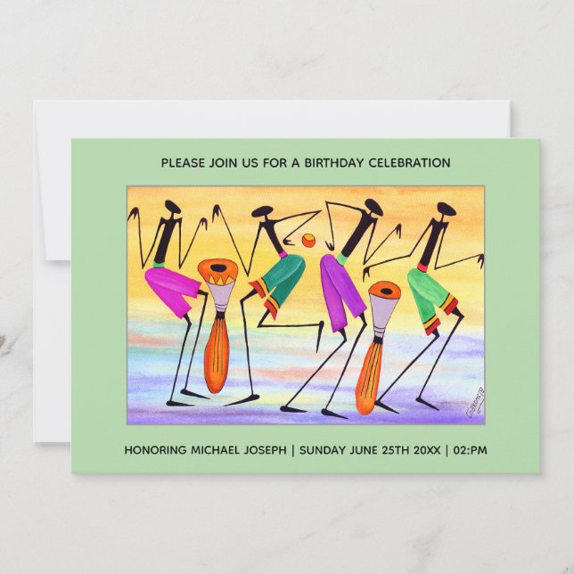 Vattenfärgsuttryck för snabbhet inbjudningar (Framsida)