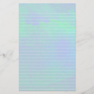 Vattenfärgsvågor i Papprare linje med blå och Grön Brevpapper