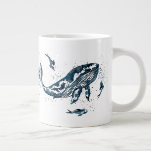 Vattenfärgsval i Blue Jumbo Mugg
