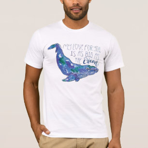 Vattenfärgsval - Kärlek lika stor som havet T Shirt
