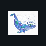 Vattenfärgsval - Kärlek lika stor som oceanen Canvastryck<br><div class="desc">"Whale Kärlek" av Catherine McGuire. Vattenfärgval med citat.</div>