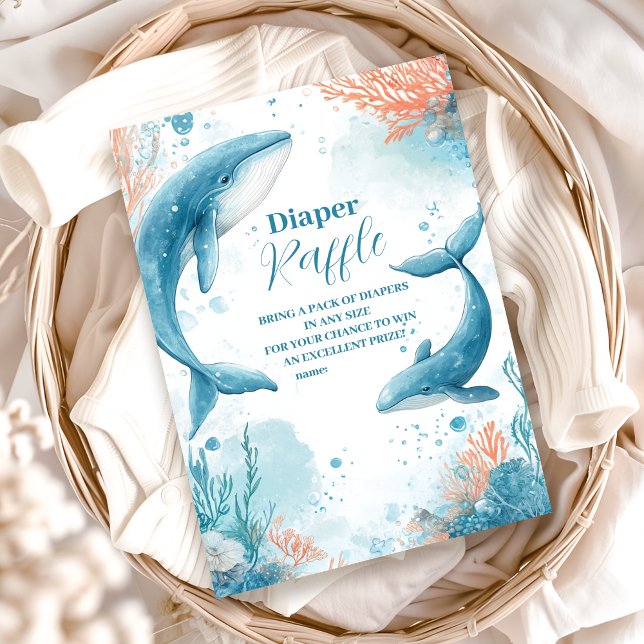 Vattenfärgsval under havsdiapper Raffle Tilläggskort (Skapare uppladdad)