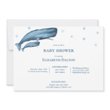 Vattenfärgsvalar Ocean Baby Shower