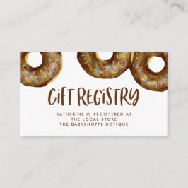 Vattenfärgsväljare: Donuts Baby Shower-register Tilläggskort
