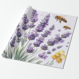 Vattenfärgsvällning för lavendel Blommigt Papper Presentpapper