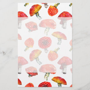 Vattenfärgsvampar Cute fall mönster Brevpapper