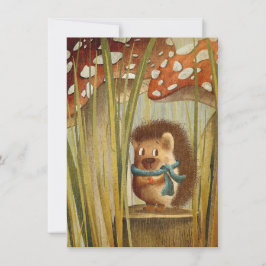 Vattenfärgsvampar Söt Hedgehog i skog Kort