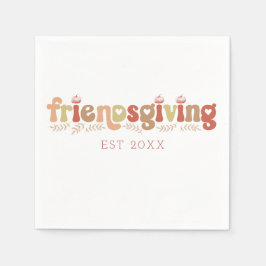 Vattenfärgsvän Friendsgiving Middagskycklingar Pappersservett