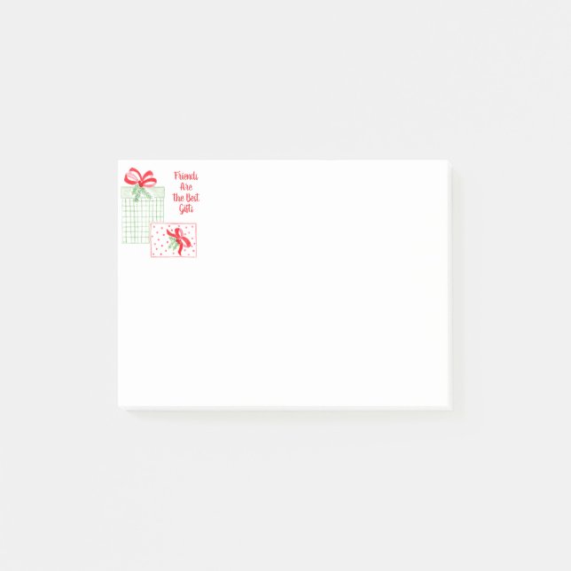 Vattenfärgsvänner är bästa gåvor - Helgdag C Post-it Block (Framsida)