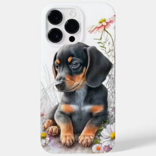 VATTENFÄRGSVART OCH TAN DACHSHUND PUPPY HUND