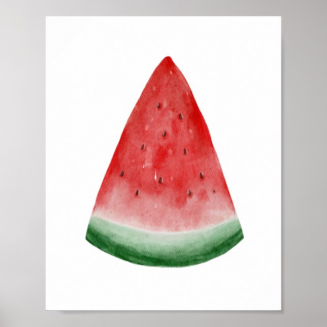 Vattenfärgsvattenmelon. Tropiska sommarfrukter Poster (Framsidan)