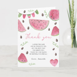 Vattenfärgsvattenmeloner, födelsedagsfest tack