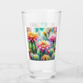 Vattenfärgsväxter Blommar Succulent Cactus Cacti P Glaskopp