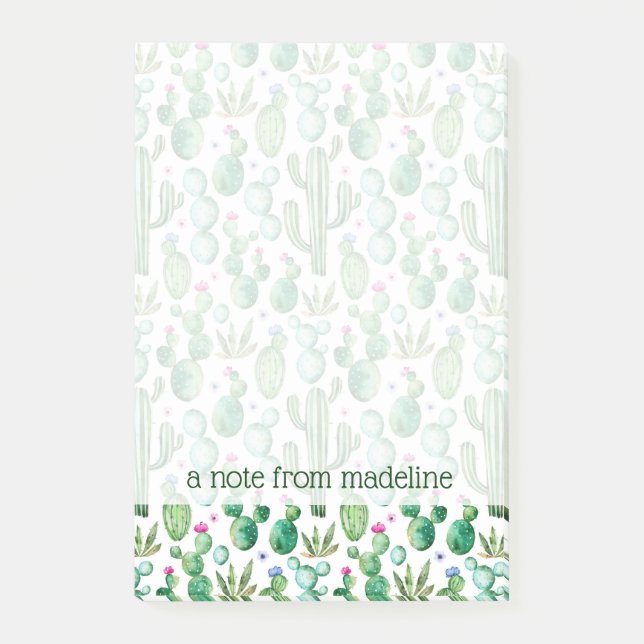 Vattenfärgsväxter i Mönster Post-it Block (Framsida)