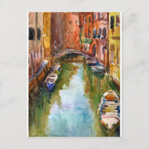 VattenfärgsVenedig målning Vykort