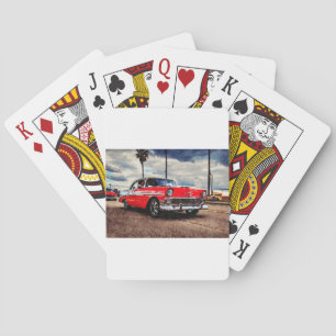 Vattenfärgsverk från 1956 Chevrolet Bel Luft Casinokort
