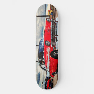 Vattenfärgsverk från 1956 Chevrolet Bel Luft Mini Skateboard Bräda 18,5 Cm