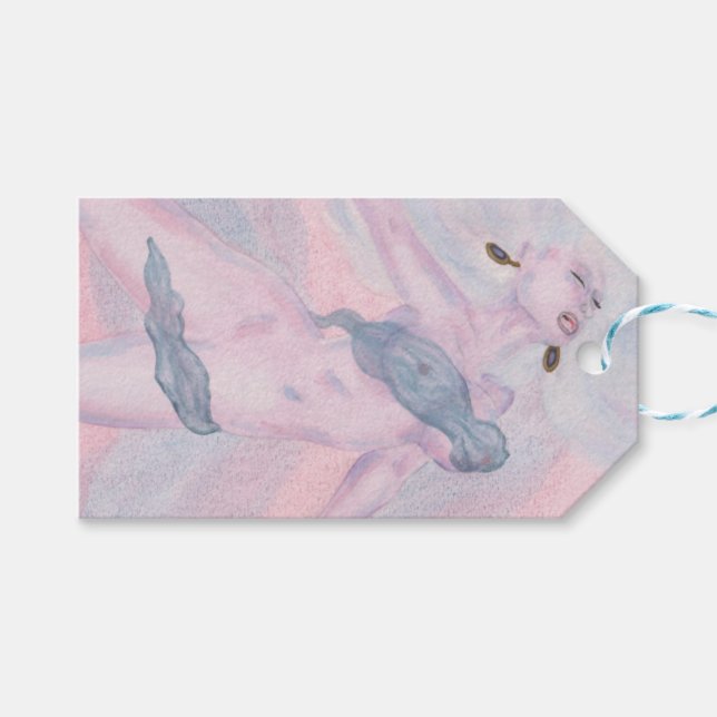 Vattenfärgsverk Venus guddess gudinna i kärlek-spr Presentetikett (Framsidan (Horisontell))