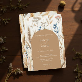 Vattenfärgsvetet Elegant Rustic Fall Wedding Inbjudningar