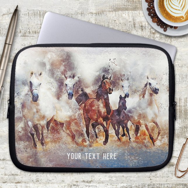 VattenfärgsVild RunHorses Laptop sleeve (Skapare uppladdad)
