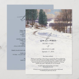 Vattenfärgsvinter Snö landskap Bröllop Itinerary Program