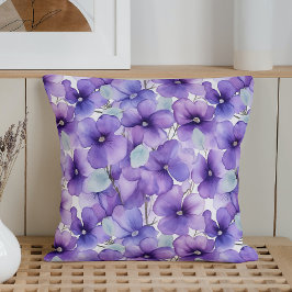 Vattenfärgsviolett Velvet Kudde