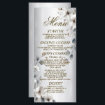 Vattenfärgsvit blomma Golden Ram Silver-middag Meny<br><div class="desc">Vattenfärgsvit blomma Golden Ram Silver Middag Menu. Unik,  vacker utformning av snyggten. Lätt att vara personlig. Teckensnittet stil,  storlekt och färg kan ändras. Matchande objekt är tillgängliga.</div>