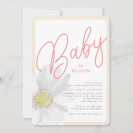 Vattenfärgsvit Blommigt Chic Baby i Bloom Inbjudningar