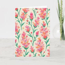 Vattenfärgsvit Blommigt Hälsning Kort