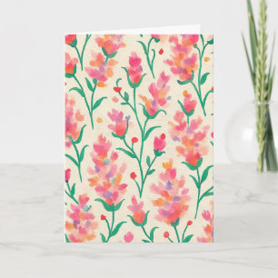 Vattenfärgsvit Blommigt Hälsning Kort