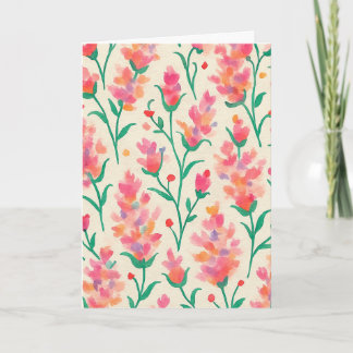 Vattenfärgsvit Blommigt Hälsning Kort