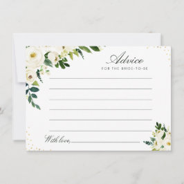 Vattenfärgsvit elfenbensvit blommigt rådkort