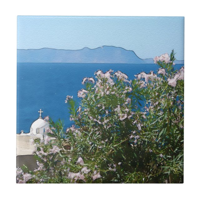 Vattenfärgsvy Kakelplatta (Framsidan)