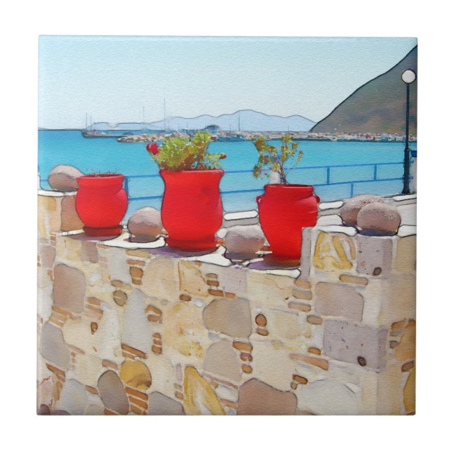 Vattenfärgsvy Kakelplatta (Framsidan)