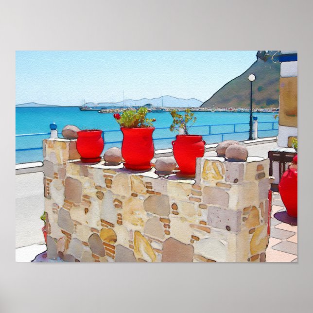 Vattenfärgsvy Poster (Framsidan)