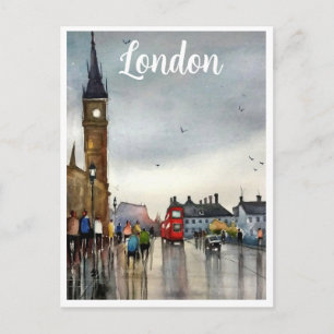 Vattenfärgsvykort i London Vykort